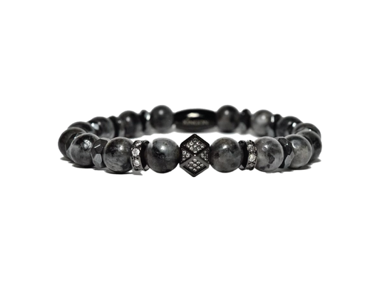 Xingon Black Labradorite Hematite Bracelet